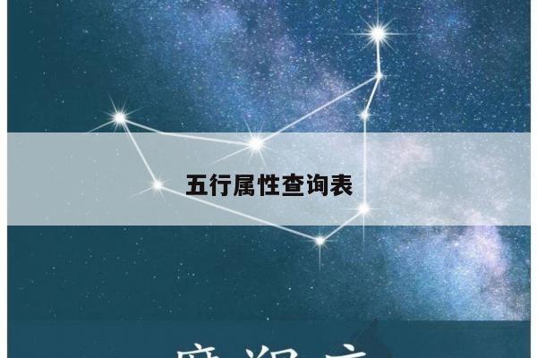 五行属性查询表